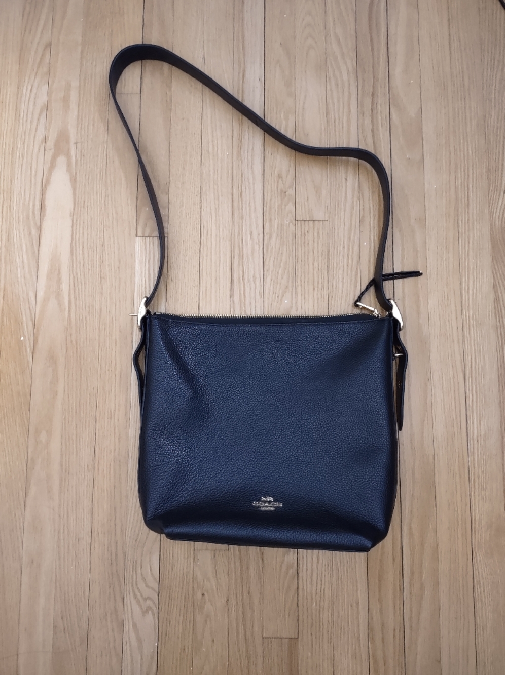 Coach Pebbled Leather Black Crossbody Bag